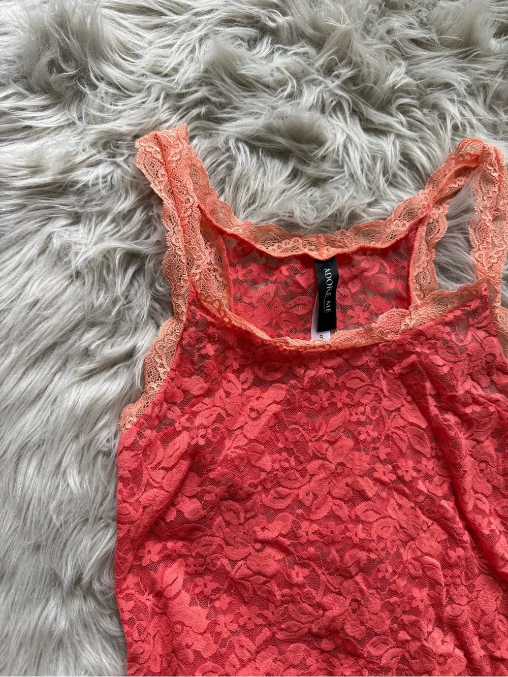 Adore Me Coral Lace Roanne PJ Set